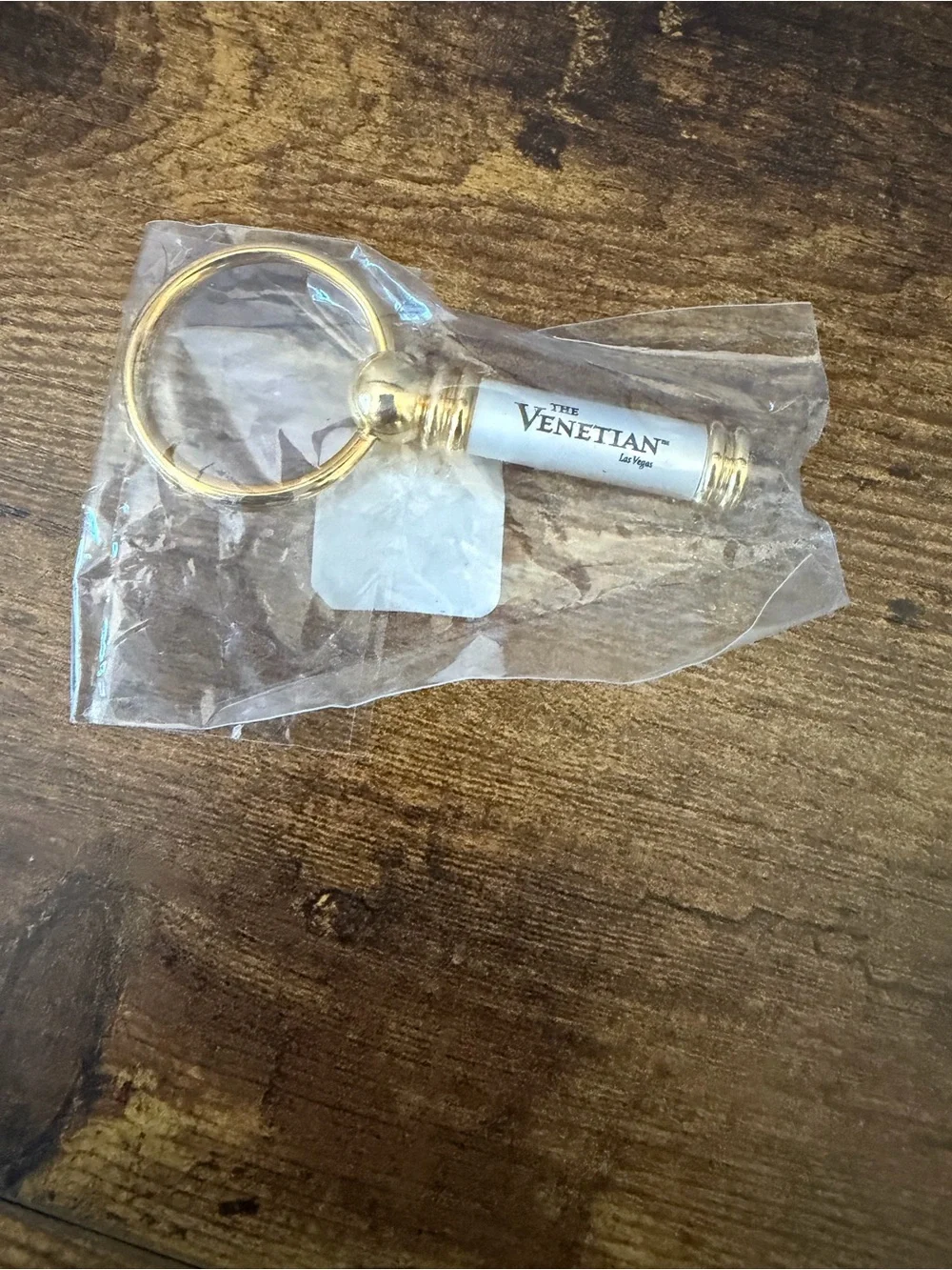 Gold & White Logo Key Ring